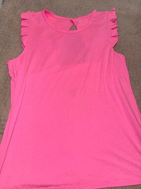 Lilly Pulitzer Neon Pink Ruffle Sleeve Tank